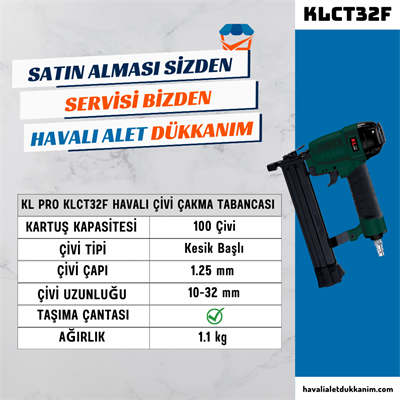 KL PRO KLCT32F Havalı Çivi Çakma Tabancası