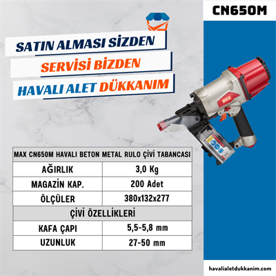 MAX CN650M Havalı Beton Metal Rulo Çivi Tabancası