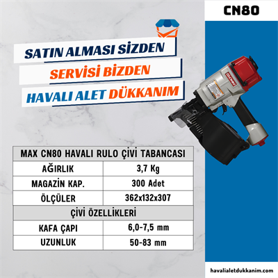 MAX CN80 Havalı Rulo Çivi Tabancası