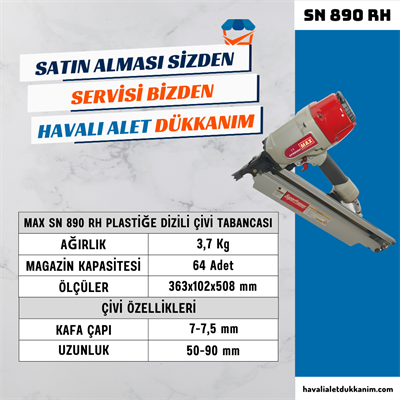 MAX SN 890 RH Plastiğe Dizili Çivi Tabancası
