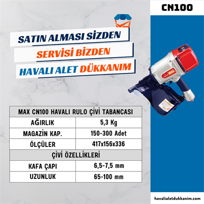 MAX CN100 Havalı Rulo Çivi Tabancası