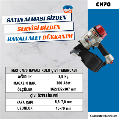 MAX CN70 Havalı Rulo Çivi Tabancası