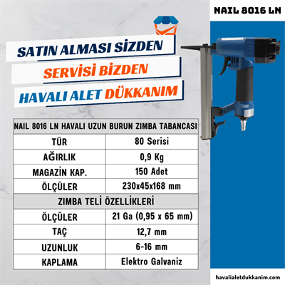 NAIL 8016 LN Havalı Uzun Burun Zımba Tabancası