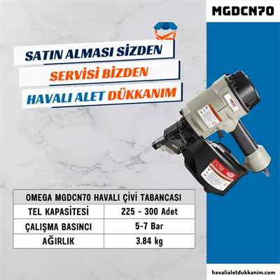 OMEGA MGDCN70 Roll Çivi Tabancası 45-70 mm