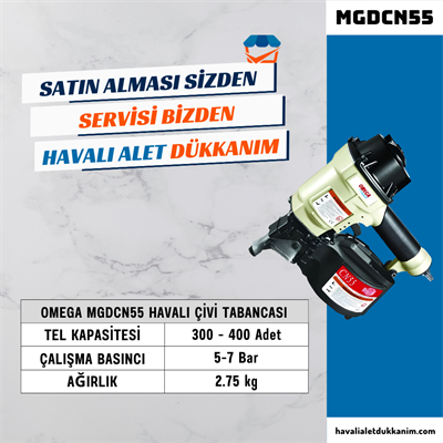 OMEGA MGDCN55 Roll Çivi Tabancası 25-57 mm