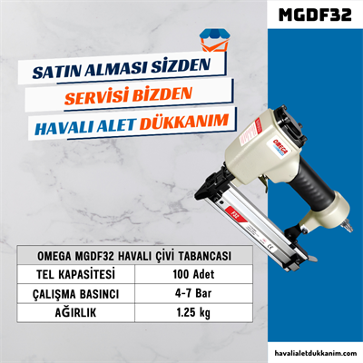OMEGA MGDF32 Hafif Başlı Çivi Tabancası 10-32 mm