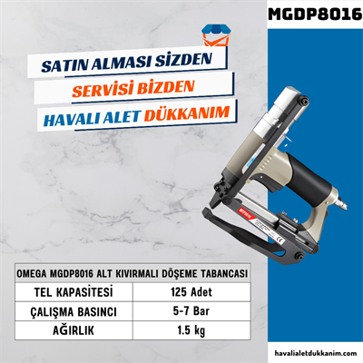 OMEGA MGDP8016 Alt Kıvırmalı Döşeme Tabancası