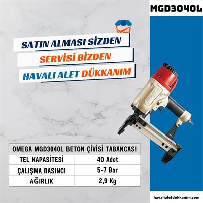 OMEGA MGD3040L Beton Çivisi Tabancası 12-40 mm