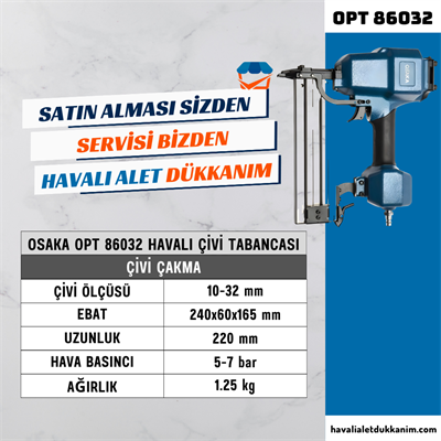 OSAKA OPT 86032 Havalı Çivi Tabancası 32 mm