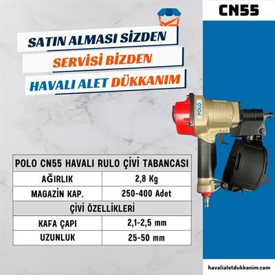 POLO CN55 Havalı Rulo Çivi Tabancası