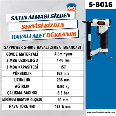 SAPPOWER  S-8016 Havalı Zımba Tabancası