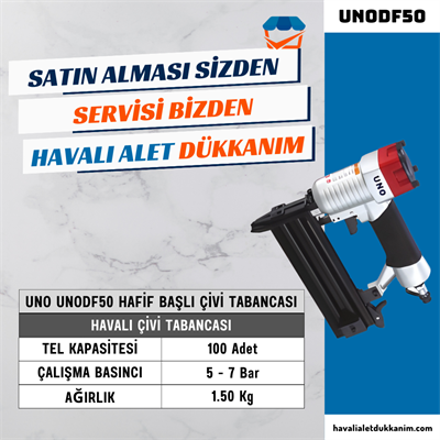 UNO UNODF50 Hafif Başlı Çivi Tabancası 10-50 mm