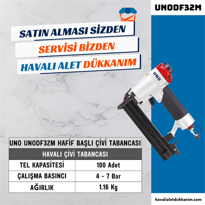 UNO UNODF32M Hafif Başlı Çivi Tabancası 10-32 mm