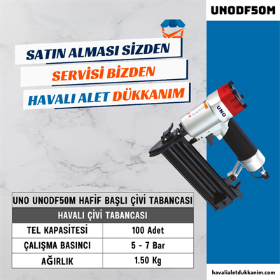 UNO UNODF50M Hafif Başlı Çivi Tabancası 10-50 mm