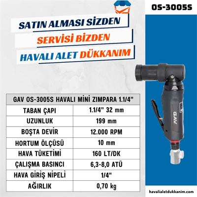 GAV OS-3005S Havalı Mini Zımpara 1.1/4”