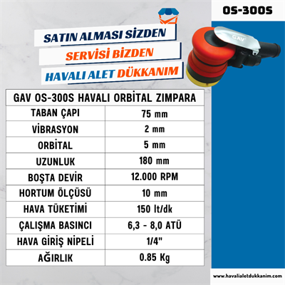 GAV OS-300S Havalı Orbital Zımpara 3