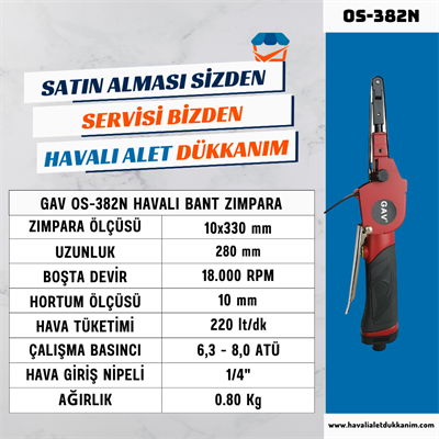GAV OS-382N Havalı Bant Zımpara