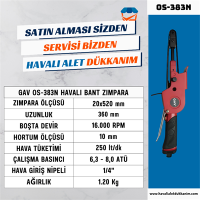 GAV OS-383N Havalı Bant Zımpara