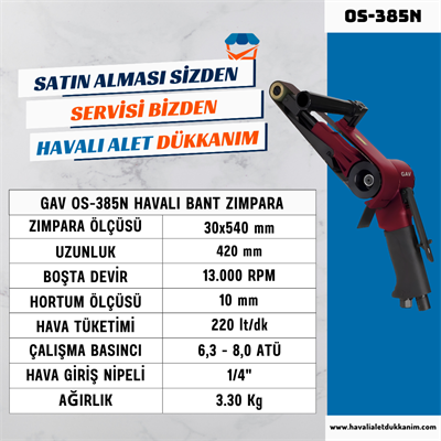 GAV OS-385N Havalı Bant Zımpara