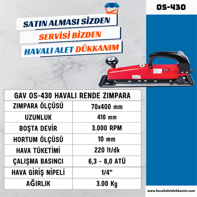 GAV OS-430 Havalı Rende Zımpara