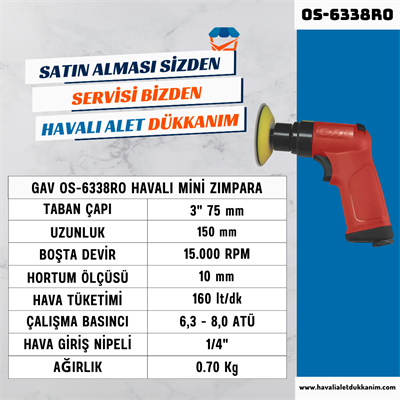 GAV OS-6338RO Havalı Mini Zımpara