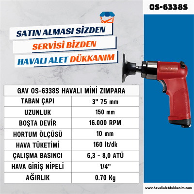 GAV OS-6338S Havalı Mini Zımpara
