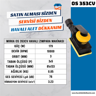 MIRKA OS 353CV Havalı Zımpara Makinası 81x133 mm