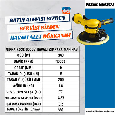 MIRKA ROS2 850CV Havalı Zımpara Makinası