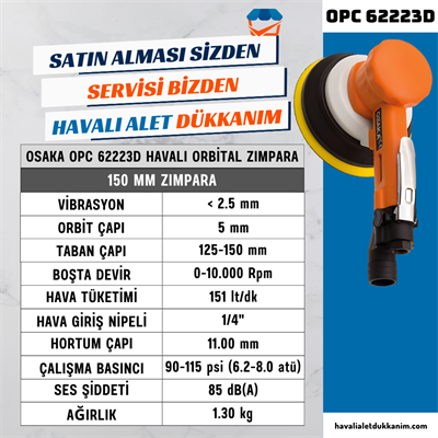 OSAKA OPC 62223D Havalı Orbital Zımpara 150 mm