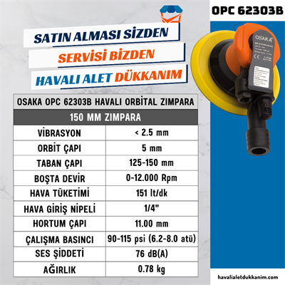 OSAKA OPC 62303B Havalı Orbital Zımpara 150 mm