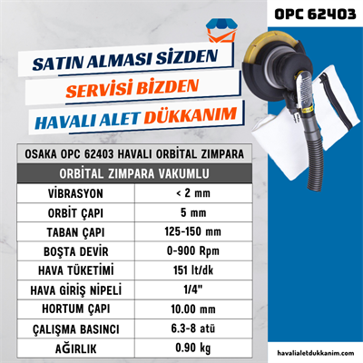 OSAKA OPC 62403 Havalı Orbital Zımpara