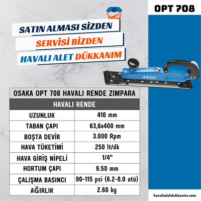 OSAKA OPT 708 Havalı Rende Zımpara