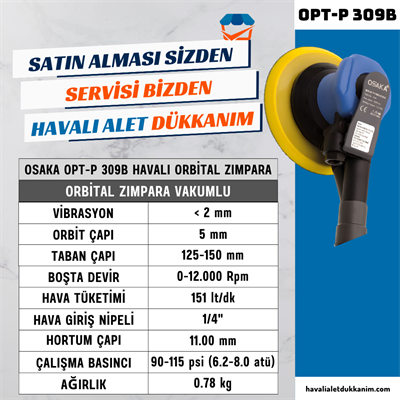OSAKA OPT-P 309B Havalı Orbital Zımpara 150 mm