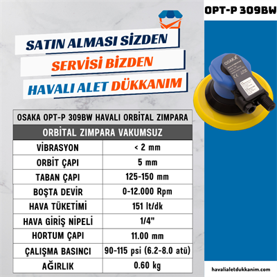 OSAKA OPT-P 309BW Havalı Orbital Zımpara 150 mm