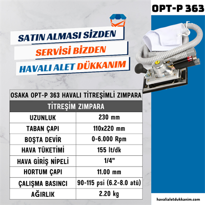 OSAKA OPT-P 363 Havalı Titreşimli Zımpara