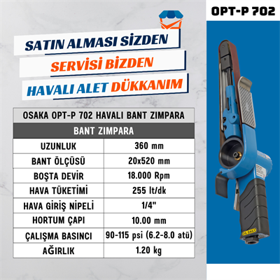 OSAKA OPT-P 702 Havalı Bant Zımpara