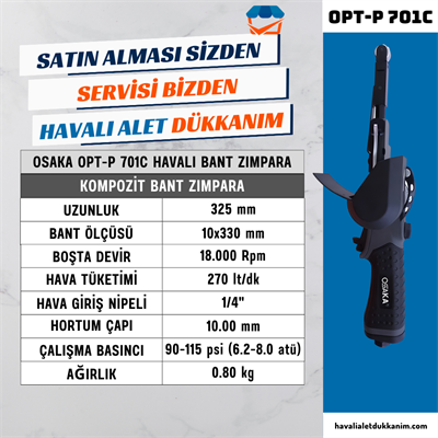 OSAKA OPT-P 702C Havalı Bant Zımpara