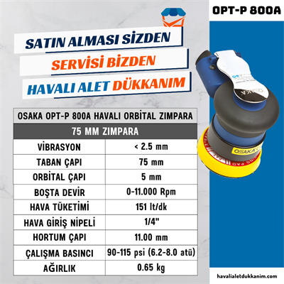 OSAKA OPT-P 800A Havalı Orbital Zımpara