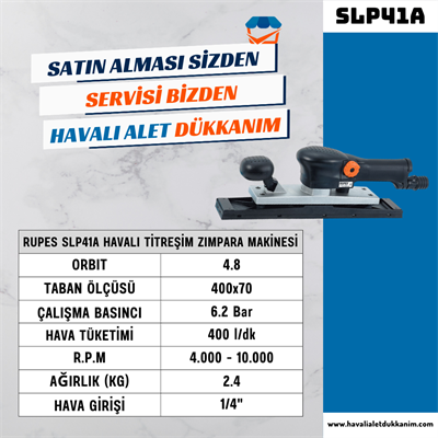 RUPES SLP41A Havalı Uzun Titreşim Zımpara Makinesi