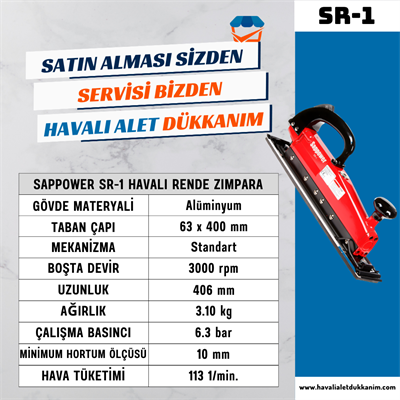 SAPPOWER SR-1 Havalı Rende Zımpara