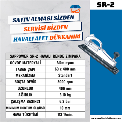 SAPPOWER SR-2 Havalı Rende Zımpara