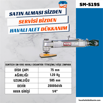 SUNTECH SM-519S Havalı Eksantrik Titreşimli Köşe Zımpara