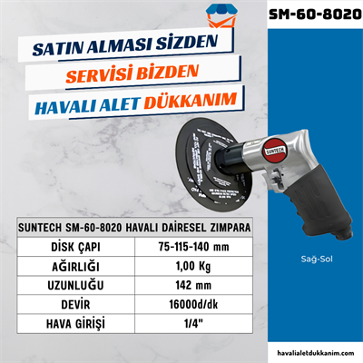 SUNTECH SM-60-8020 Havalı Dairesel Zımpara