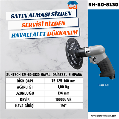 SUNTECH SM-60-8130 Havalı Dairesel Zımpara