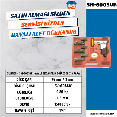 SUNTECH SM-6003VK Havalı Eksantrik Dairesel Zımpara