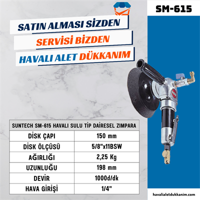 SUNTECH SM-615 Havalı Sulu Tip Dairesel Zımpara