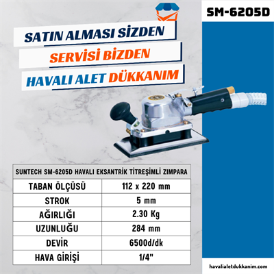 SUNTECH SM-6205D Havalı Eksantrik Titreşimli Zımpara (Toz Emişli)