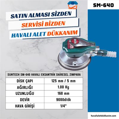 SUNTECH SM-640 Havalı Eksantrik Dairesel Zımpara