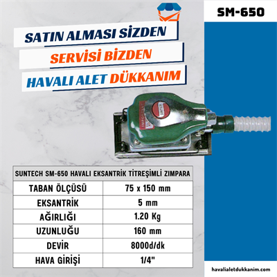 SUNTECH SM-650 Havalı Eksantrik Titreşimli Zımpara (Toz Emişli)