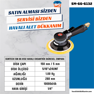 SUNTECH SM-66-6132 Havalı Eksantrik Dairesel Zımpara